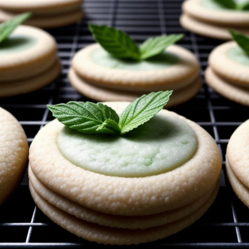 Mint Cookies Cooling on Rack