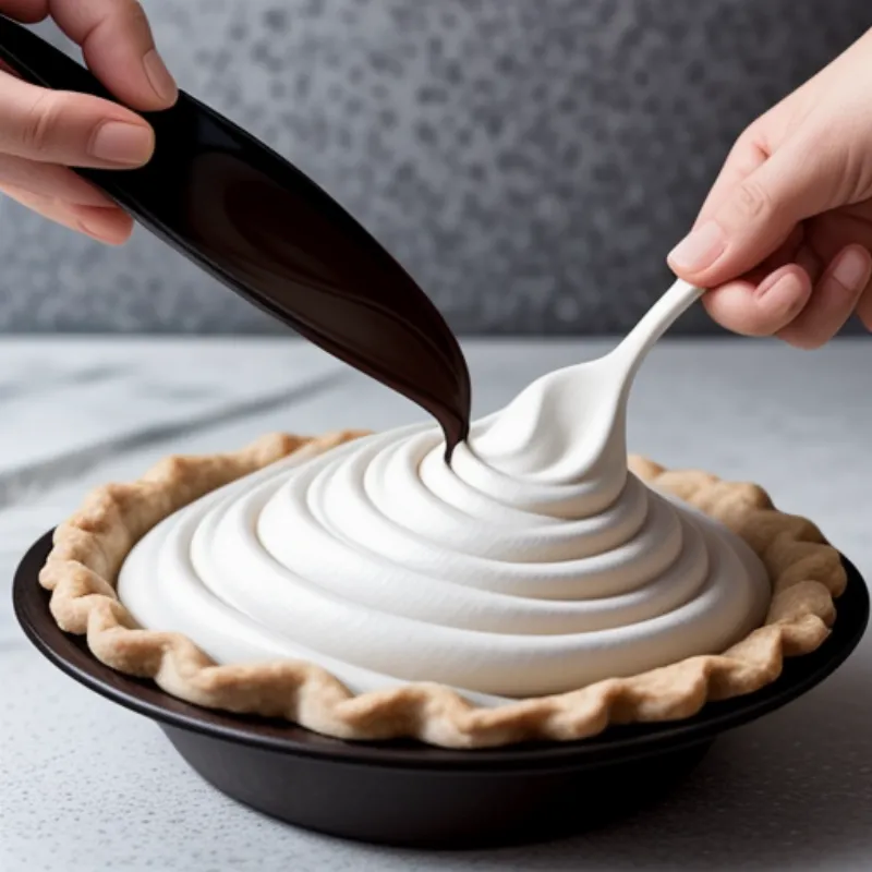 Adding Whipped Topping to Mississippi Mud Pie