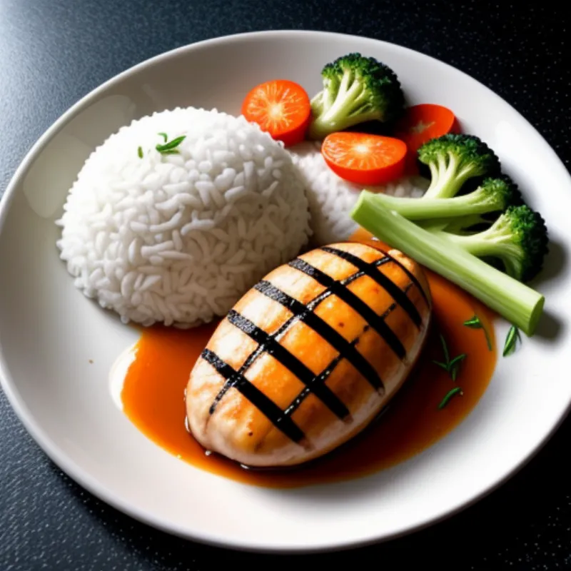 Orange Sauce Served with Chicken and Vegetables