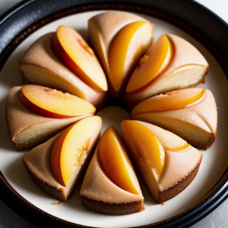 Delicious Peach Cake Baking in the Oven