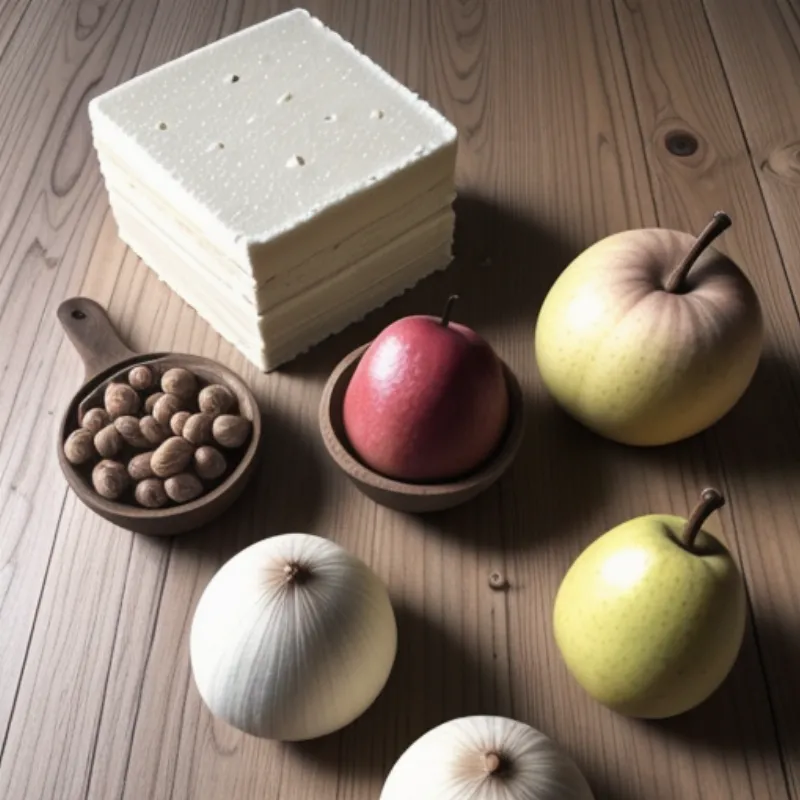 Ingredients for pear and hazelnut cake