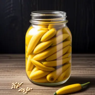 Pickled Banana Peppers in a Jar
