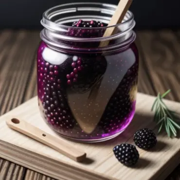 Pickled Blackberries in a Jar