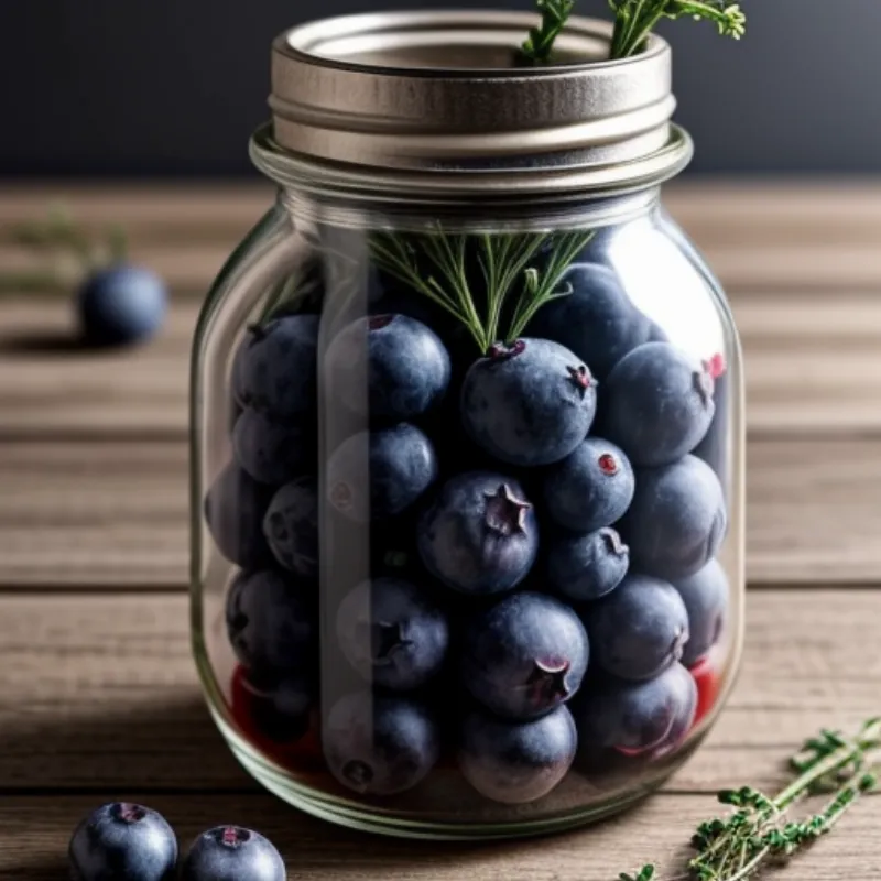 Pickled Blueberries in a Jar