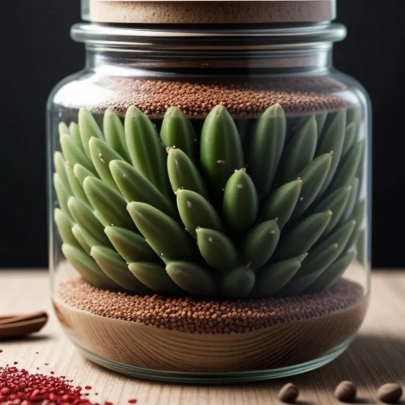 Pickled Cactus Pads in a Jar