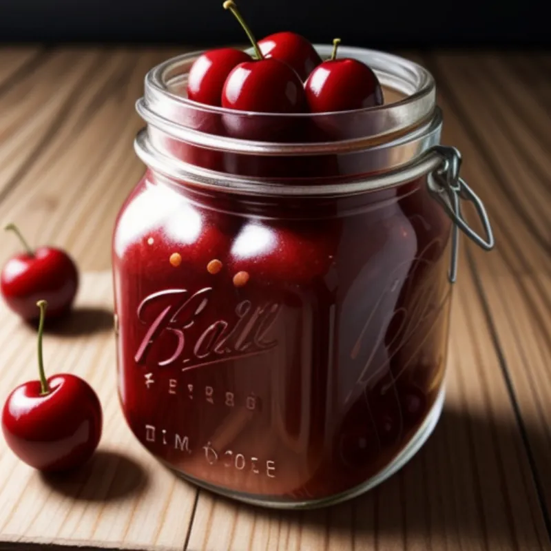 Pickled cherries jar