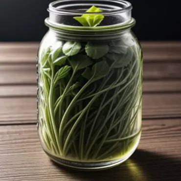 Pickled Dandelion Greens in a Jar
