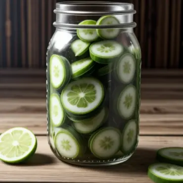 Pickled Green Tomatoes in a Jar