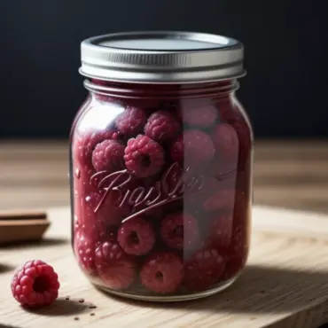 Pickled Raspberries in a Jar