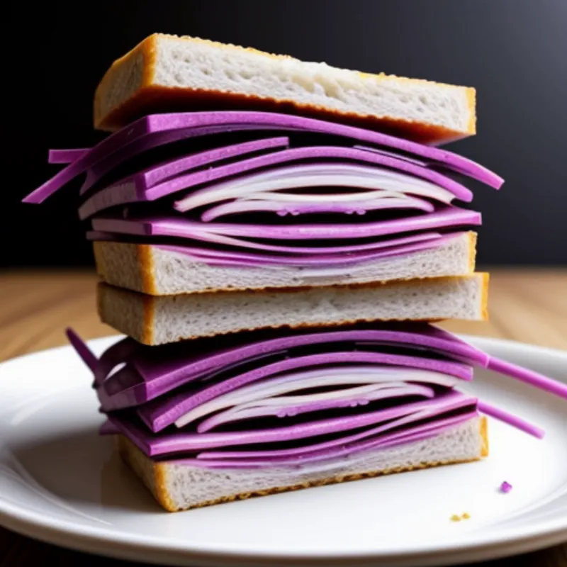 Pickled Red Cabbage on a Sandwich