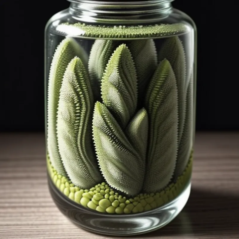 A jar of vibrant pickled romanesco