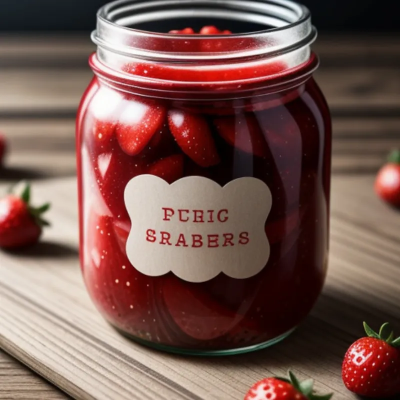 Pickled Strawberries in a Jar