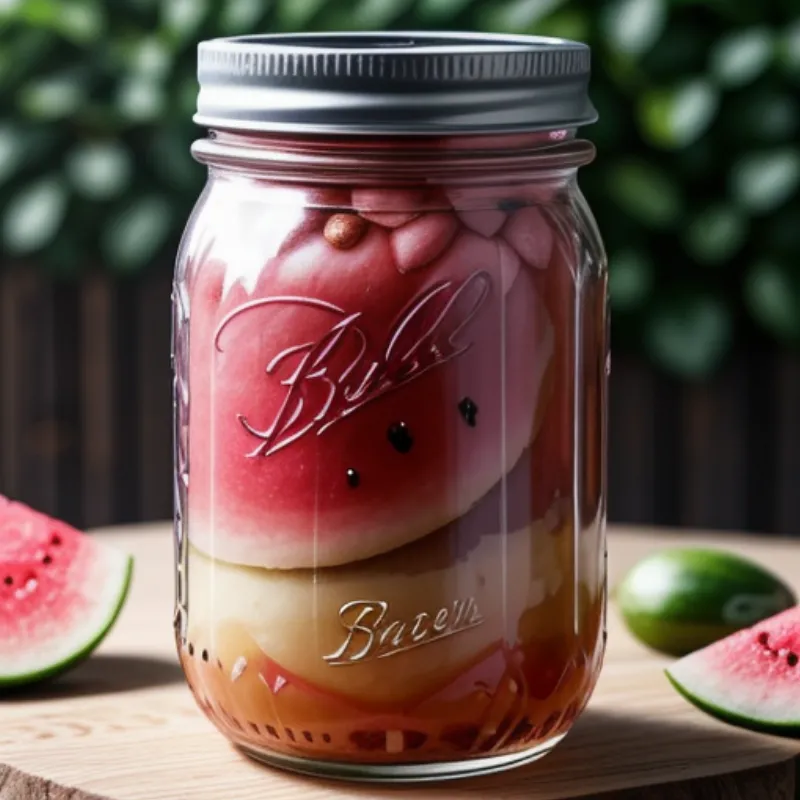 Pickled Watermelon Rind in a Jar