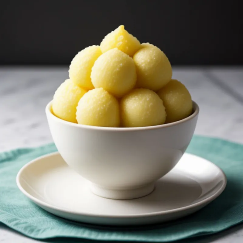 Pineapple Sorbet in a Bowl