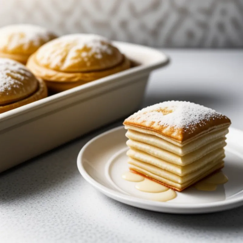 Piping Pastry Cream on Mille-Feuille