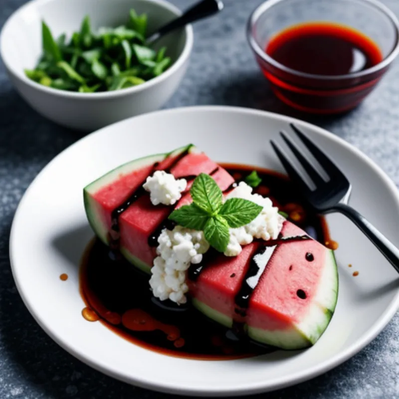 Delicious grilled watermelon on a plate.