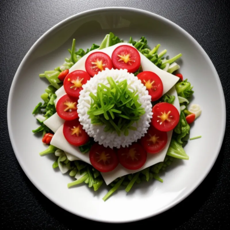 Plated Mizuna Salad