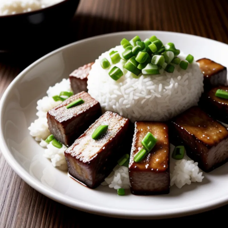 Plated Stir-fried Taro with Pork Belly
