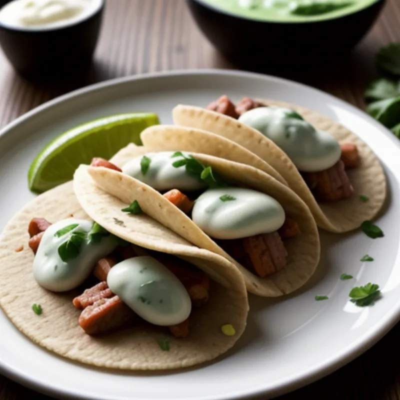Tacos with horchata sauce
