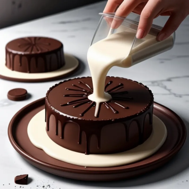 Pouring Melted Chocolate