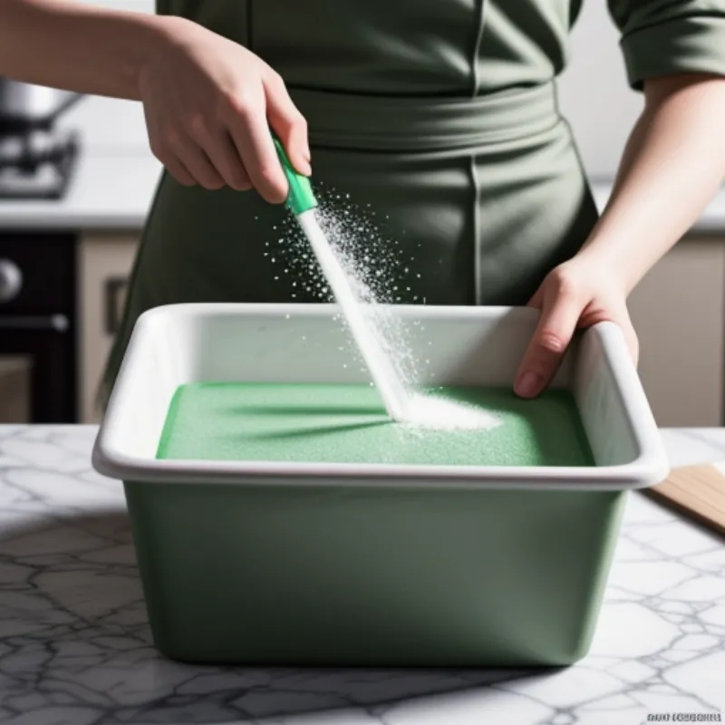 Pouring Kendall Mint Cake Mixture