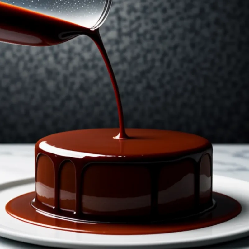 Pouring toffee sauce over cake