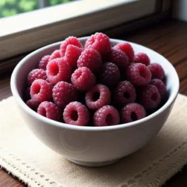 Bowl of Fresh Raspberries