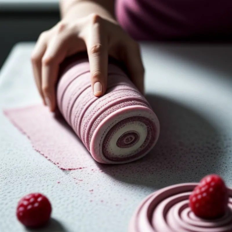 Rolling Raspberry Roll Cake