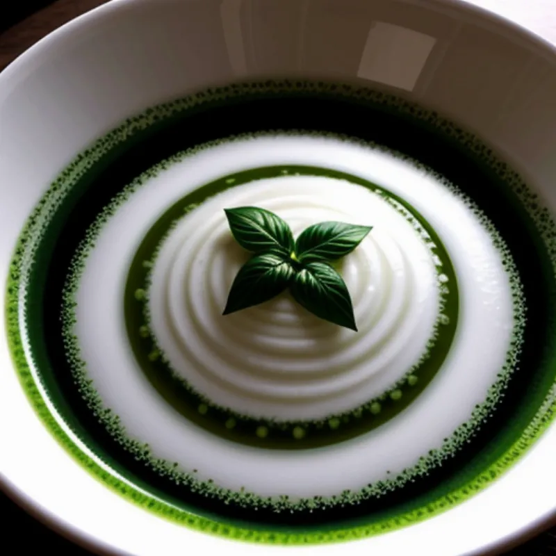 Salsa al basilico in a serving bowl