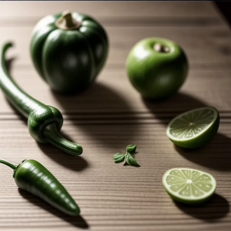 Fresh ingredients for making salsa verde dressing