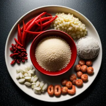 Ingredients for sambal udang kering
