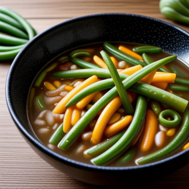 A bowl of Sayur Asem, a vibrant Indonesian soup with vegetables and a tangy broth.