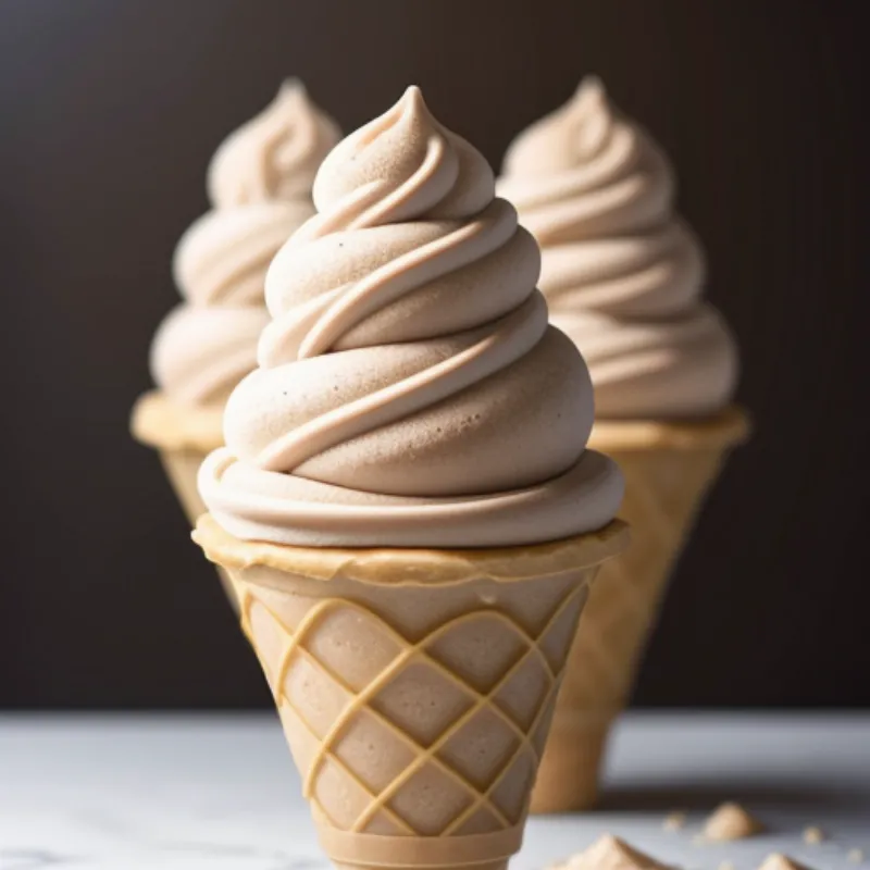 Scoops of dulce de leche ice cream in cones