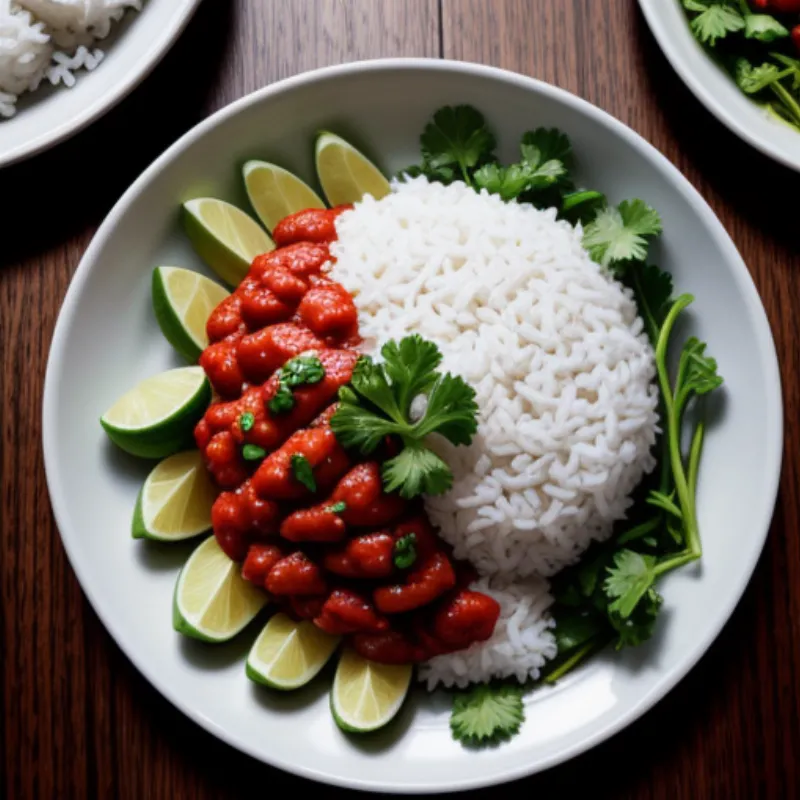 Serving Sambal Cumi with Steamed Rice