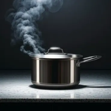 Simple syrup simmering on stove