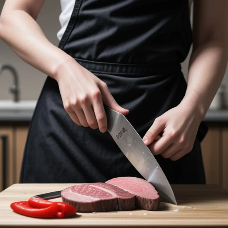 Slicing Ingredients for Beef and Pepper Stir-fry