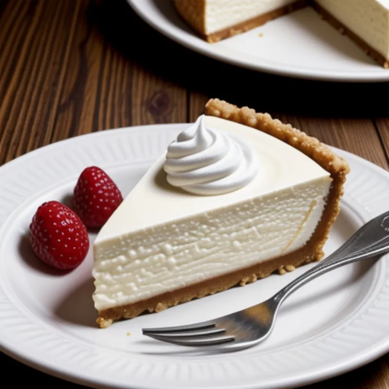Slice of sour cream cheesecake on a plate