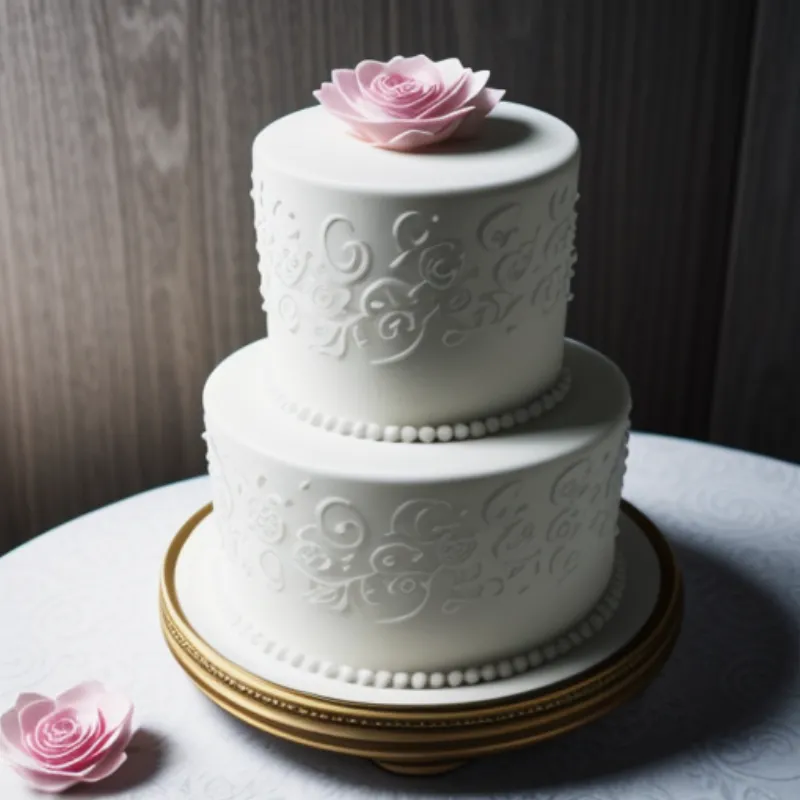 Stamped Cake with Floral Design