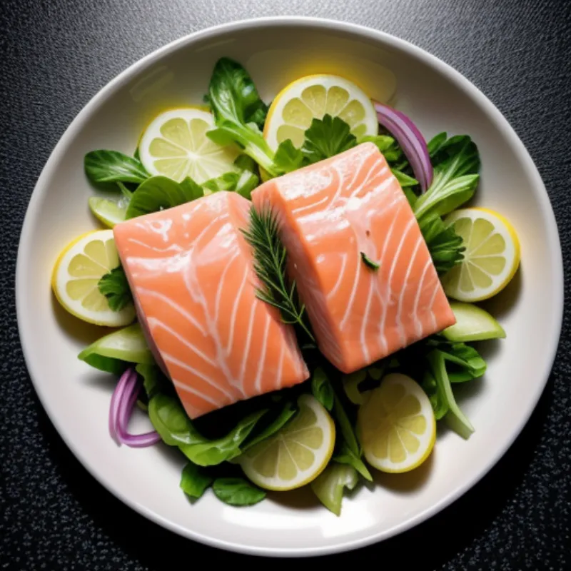 Steamed Salmon with Lemon and Herbs Plated