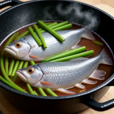 Steaming Tilapia in Bamboo Steamer