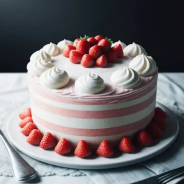 Strawberries and cream cake