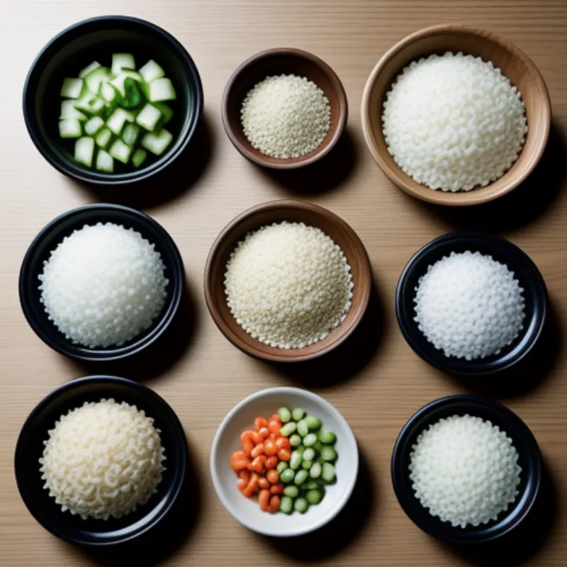 Ingredients for sushi rice salad