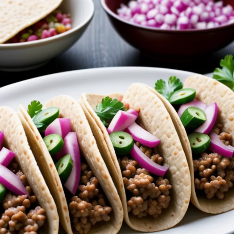 Delicious Tacos Topped with Pickled Red Onions