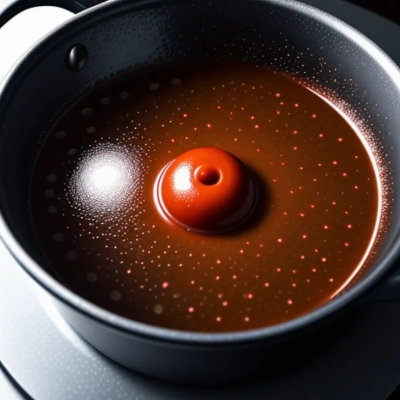 Tejuino sauce simmering on a stovetop