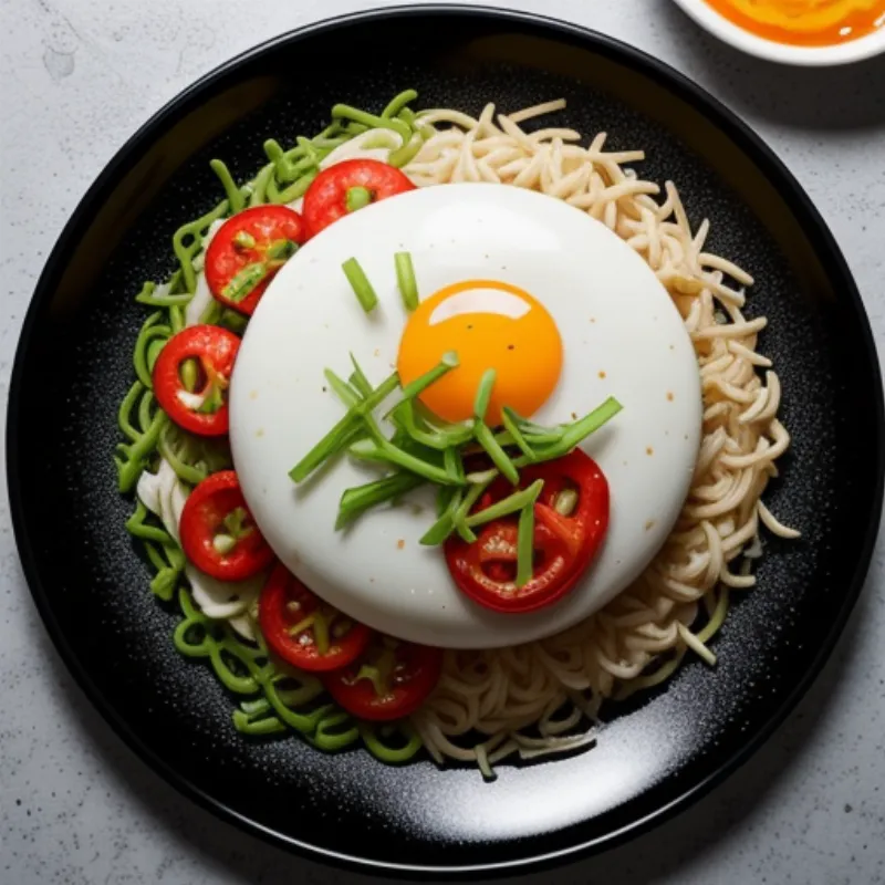 Garnishing Tomato and Egg Stir-Fry