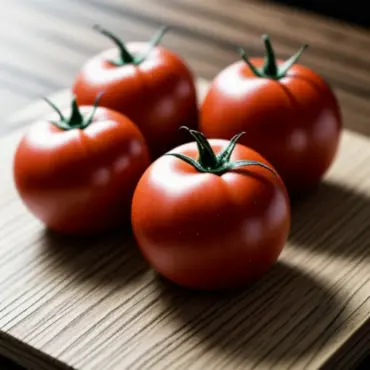 Fresh Tomatoes on a Chopping Board