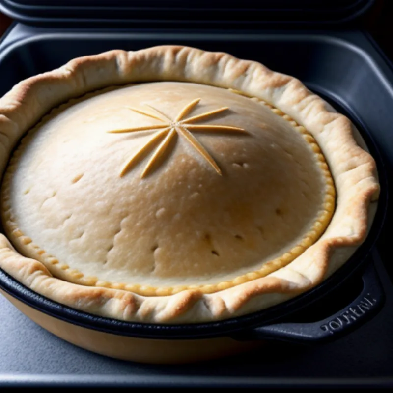 A Vegetable Pot Pie Baking in the Oven
