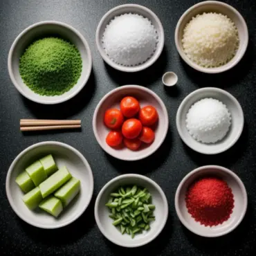 Colorful Vegetable Sushi Ingredients