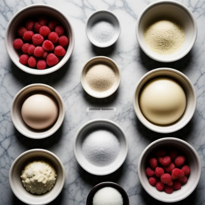 Ingredients for White Chocolate and Raspberry Cake