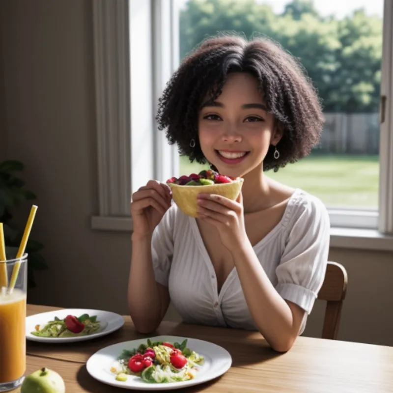 Woman Enjoying Frisee Salad